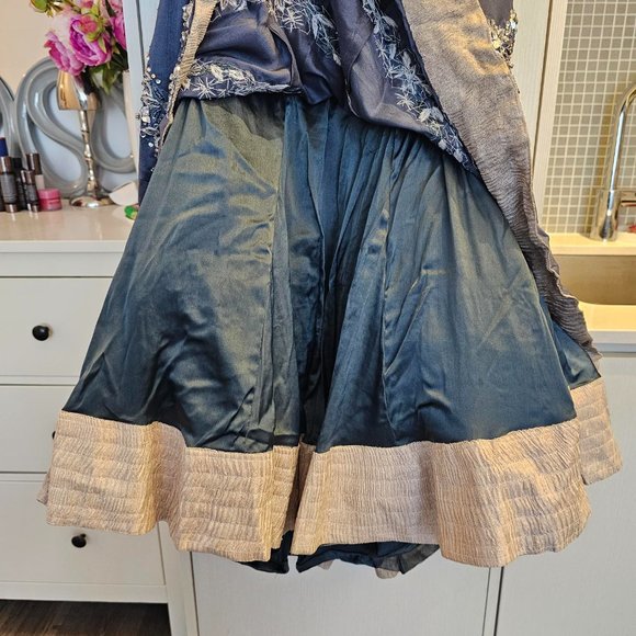 Indian Lengha gun metal grey blue size 10 - Picture 6 of 7